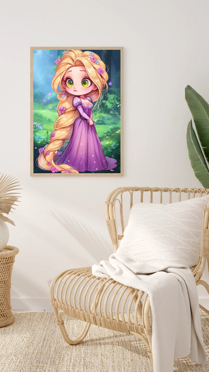 Inquisitive Chibi Princess Art Print - Frame Not Included