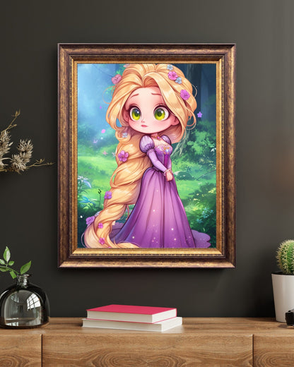 Inquisitive Chibi Princess Art Print - Frame Not Included