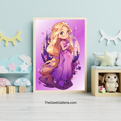 Castle Bound Chibi Princess Art Print - Frame Not Included