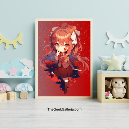 Crimson Reveal: Chibi Club Leader Unveiled Art Print