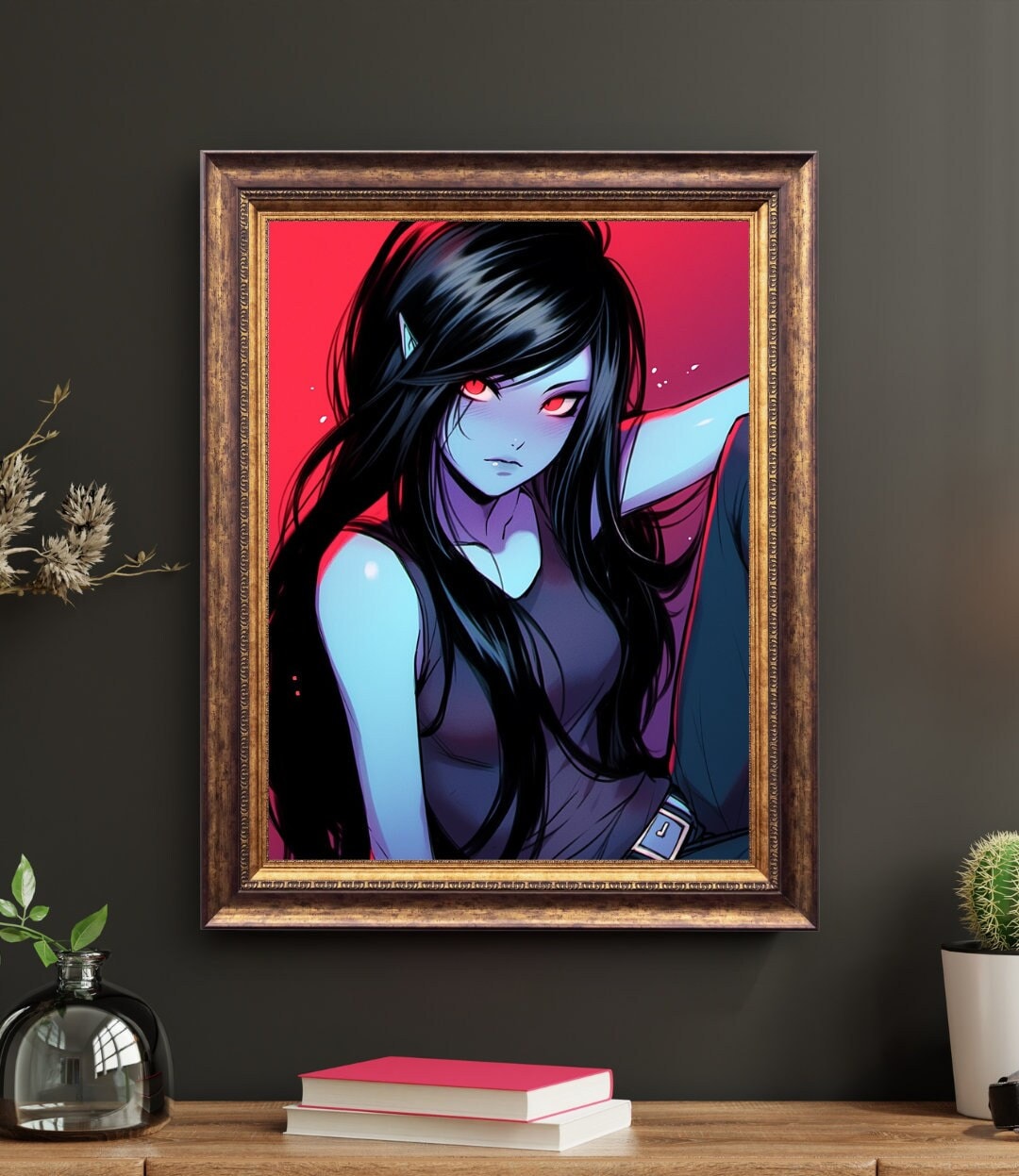 Midnight Melodies: Chibi Vampire Queen Art Print