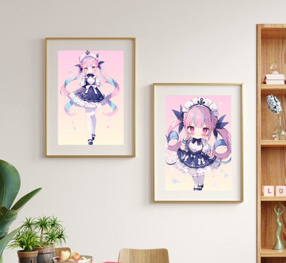 Bubblegum Stream: Chibi Virtual Idol Art Print
