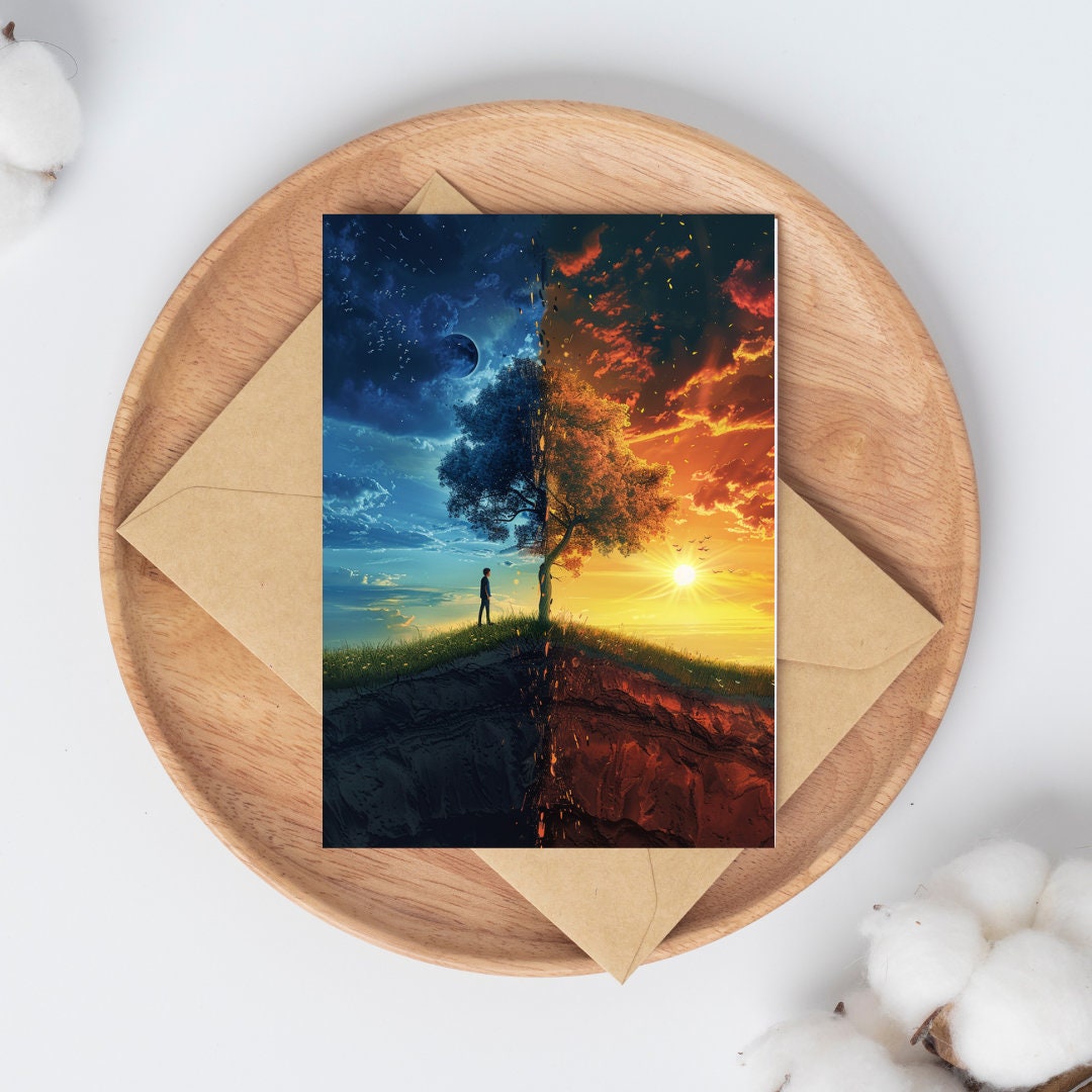 Twilight Passage: Dual-Time Landscape Art Print