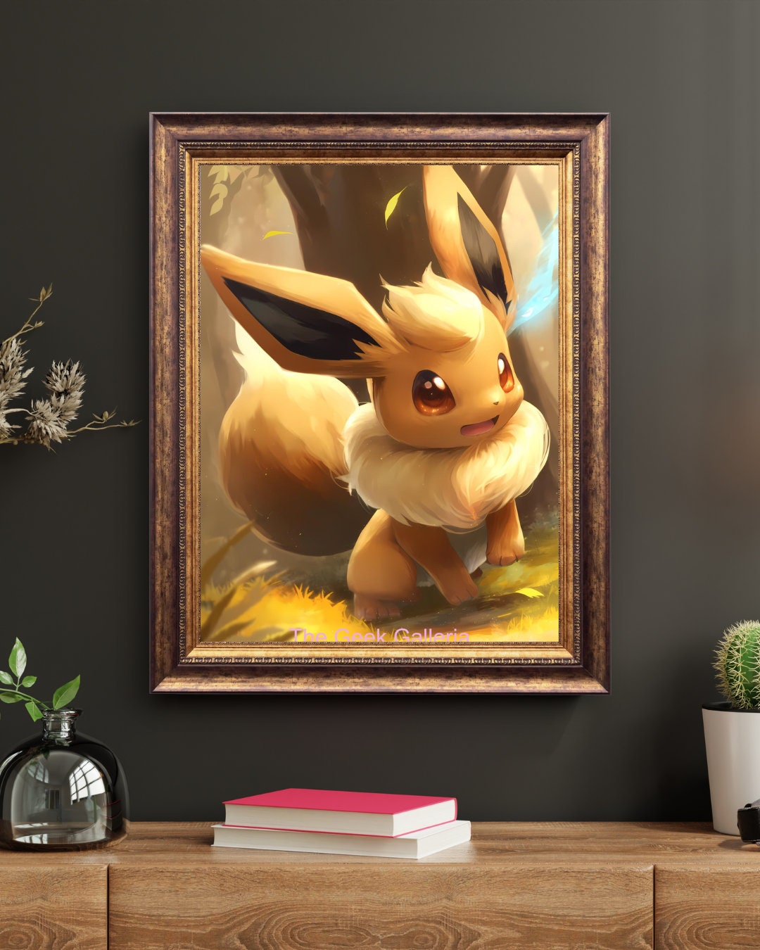 Forest Companion: Charming Creature by a Tree Art Print