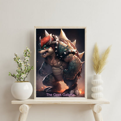 King of the Turtles Fire-Breathing Tyrant Art Print Wall Decor Poster