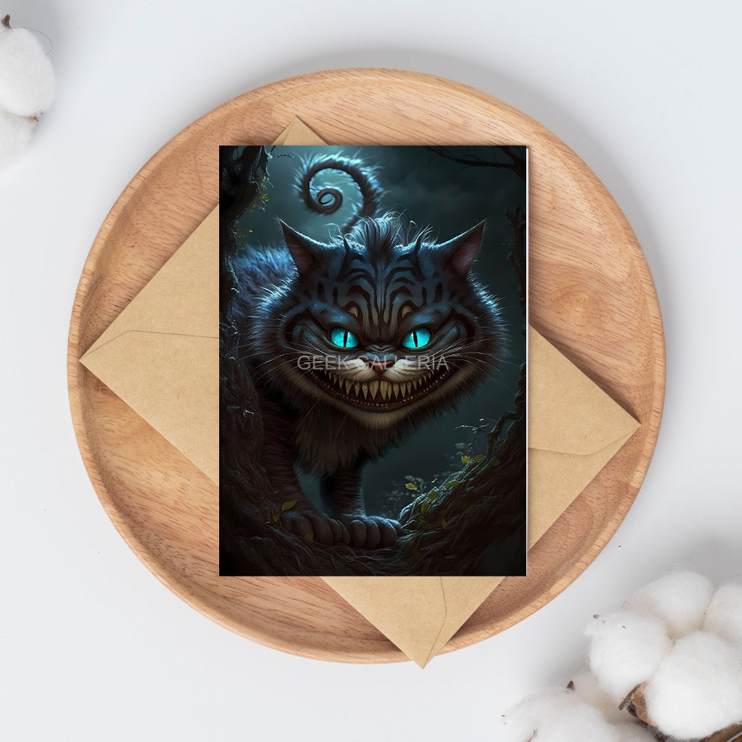 Malevolent Cheshire Cat, 11x17 Inches, Art Print, Fantasy, Horror