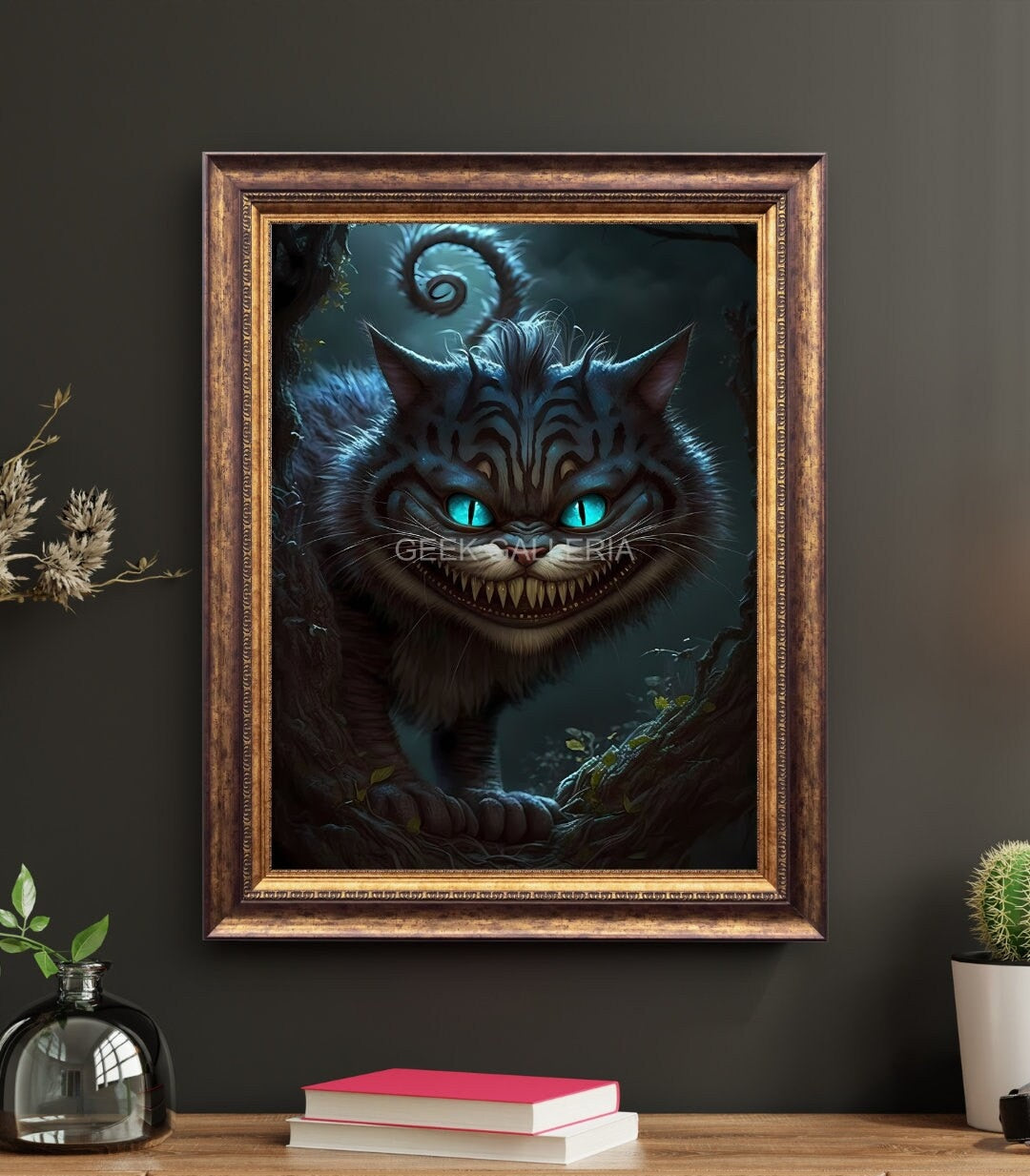 Malevolent Cheshire Cat, 11x17 Inches, Art Print, Fantasy, Horror