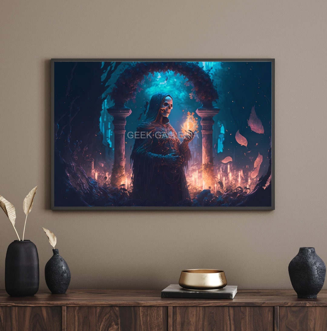 Necromancer's Call: A Dark and Mysterious Art Print 17x11