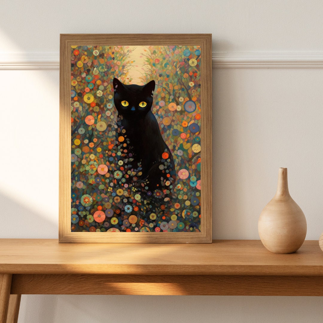 Abstract Feline Elegance Art Print, Cat Lover Gift