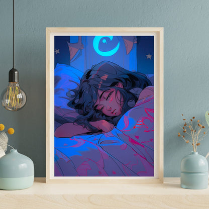 Serenity in Slumber - Original Poster - Artwork - Illustration Print Wall Art - Home Decor