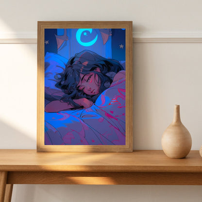 Serenity in Slumber - Original Poster - Artwork - Illustration Print Wall Art - Home Decor