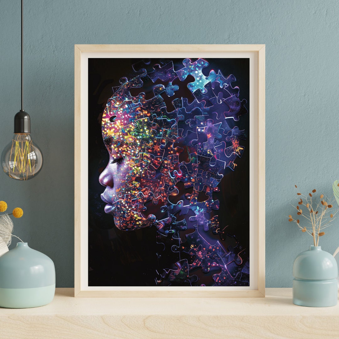 Fragmented Self: The Many Faces Art Print