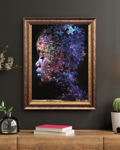 Fragmented Self: The Many Faces Art Print