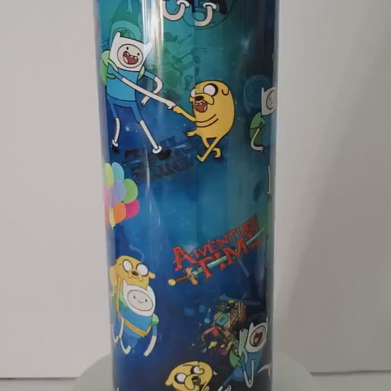 Fantasy Quest 20oz Tumbler - Customizable Skinny Tumbler with Animated Adventure Print - Unique Gift for Cartoon Enthusiasts