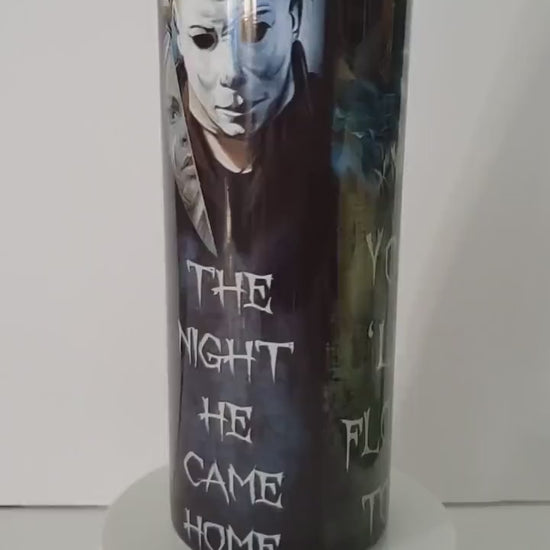 Fright Night Icons 20 oz Skinny Tumbler - Horror Movie Villains Cup - Perfect Halloween Gift for Thriller Fans - Spooky & Scary Tumbler