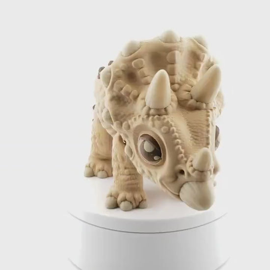 Multi-Color Flexi Triceratops - 3D Printed Dinosaur, Fidget Desk Accessory, Posable Figure, Toonz Factory, Unique Gift Idea for Dino Lovers