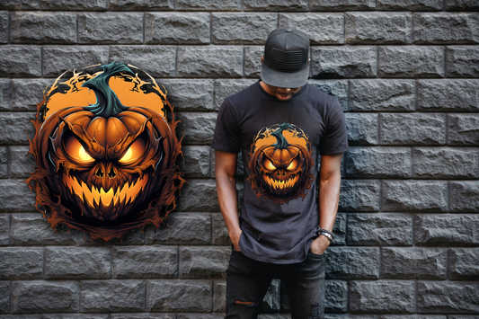 Cute Pumpkin Tee - Jack O' Lantern Halloween Shirt for Women, Kids, Moms & Dads - Spooky Fall T-Shirt - Pumpkin Design