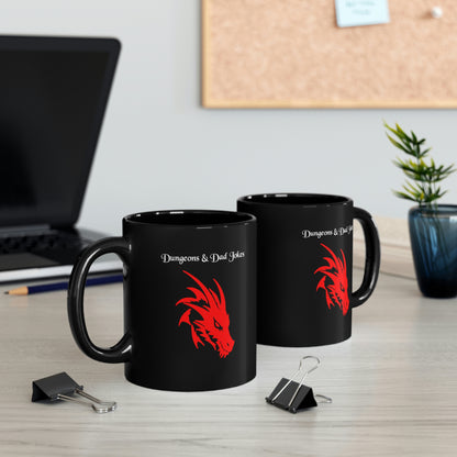 Dungeons & Dad Jokes, Dragon Coffee Mug, Funny Gift, Dad Gift, Nerd Gift, Geek Gift