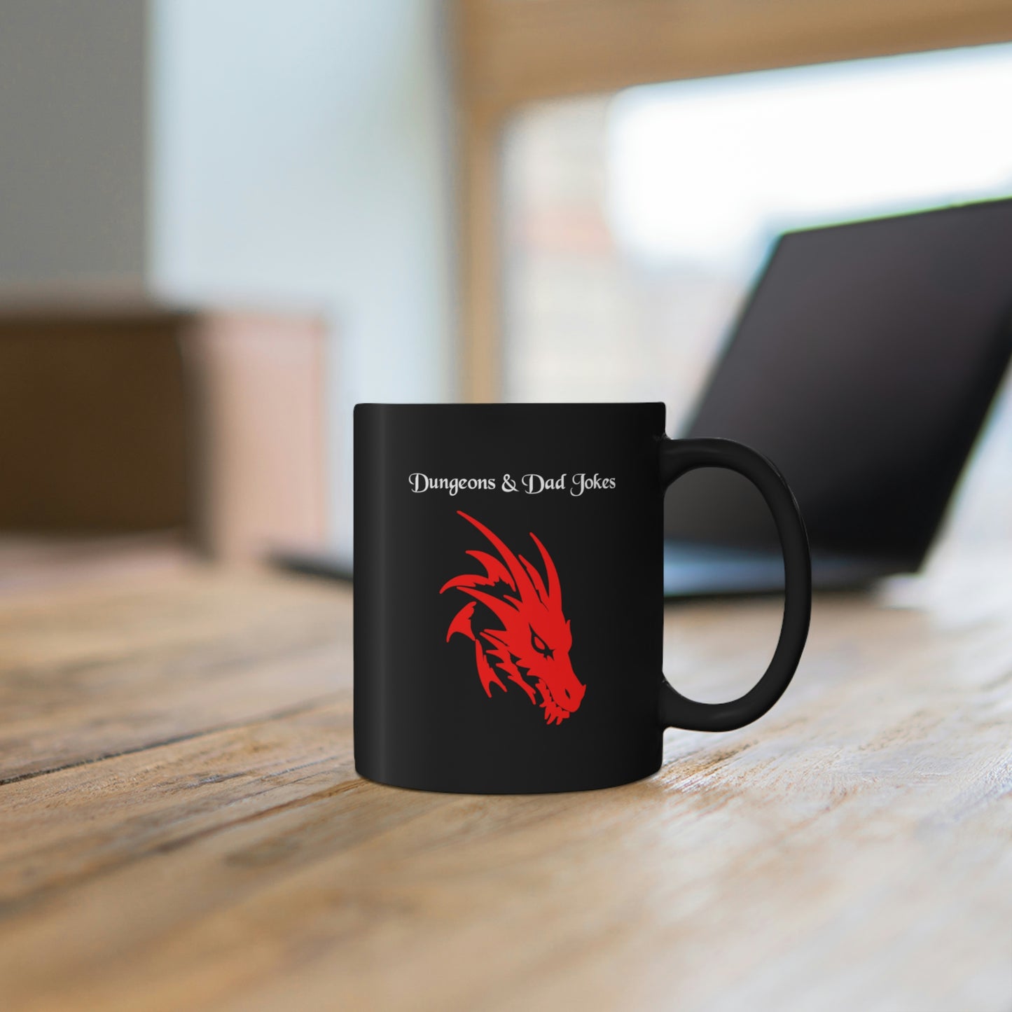 Dungeons & Dad Jokes, Dragon Coffee Mug, Funny Gift, Dad Gift, Nerd Gift, Geek Gift