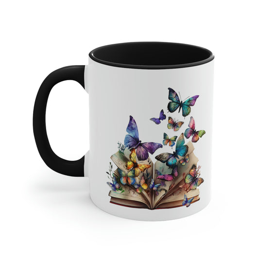 Colorful Butterfly Book Mug, Butterfly Lover Gift, Bookworm Mug,Literary Gift,Reading Mug,Butterfly Decor Book Lover Mug,Butterfly Magic Mug