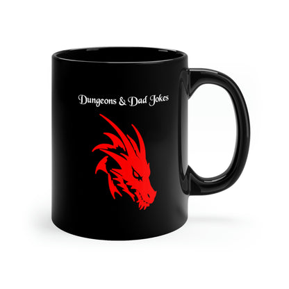 Dungeons & Dad Jokes, Dragon Coffee Mug, Funny Gift, Dad Gift, Nerd Gift, Geek Gift