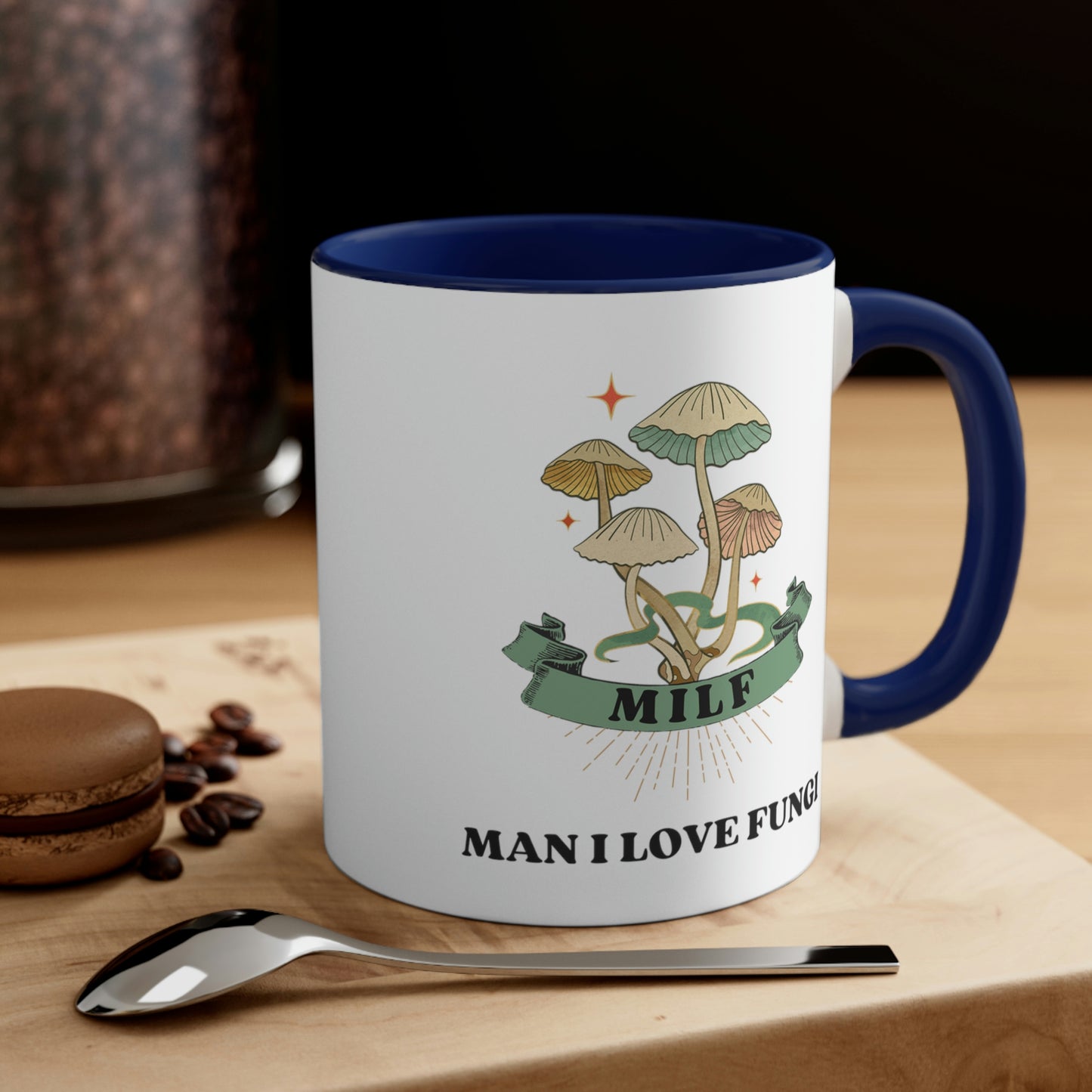 Mushroom Lover's Delight: MILF Man I Love Fungi Coffee Cup, Funny Mushroom Quote, Unique Ceramic Mug, Nature Inspired Gift