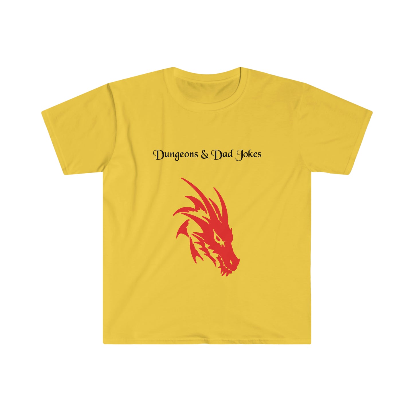 Dungeons & Dad Jokes, Dragon T-Shirt, Funny Gift, Dad Gift, Nerd Gift, Geek Gift, Soft-Style