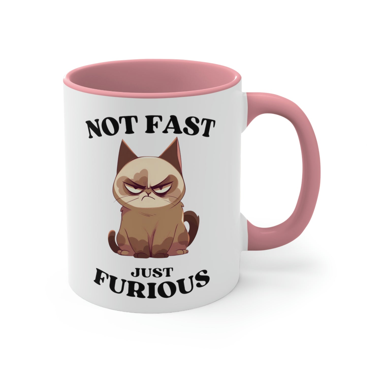 Grouchy Cat Coffee Mug, Funny Cat Mug, Not Fast Just Furious Quote, Cat Lover Gift, Ceramic Mug, Grouchy Cat Gift, Sassy Cat Mug,