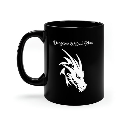 Dungeons & Dad Jokes, Dragon Coffee Mug, Funny Gift, Dad Gift, Nerd Gift, Geek Gift