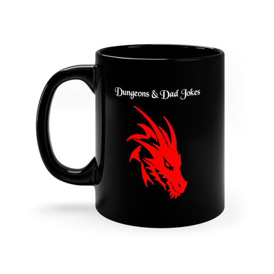 Dungeons & Dad Jokes, Dragon Coffee Mug, Funny Gift, Dad Gift, Nerd Gift, Geek Gift