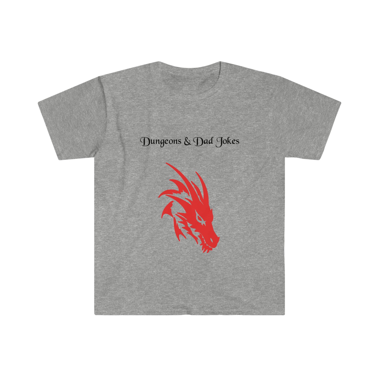 Dungeons & Dad Jokes, Dragon T-Shirt, Funny Gift, Dad Gift, Nerd Gift, Geek Gift, Soft-Style