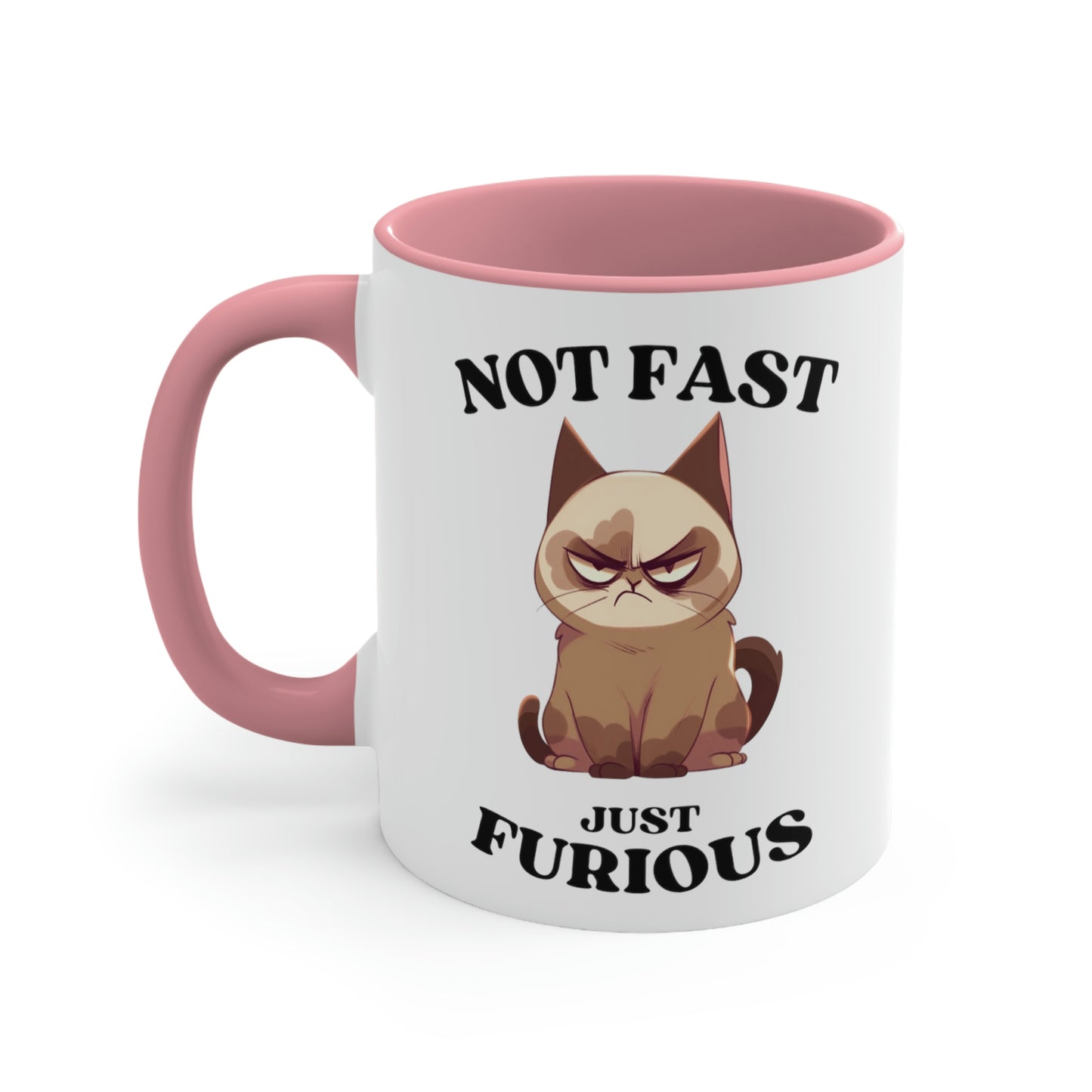 Grouchy Cat Coffee Mug, Funny Cat Mug, Not Fast Just Furious Quote, Cat Lover Gift, Ceramic Mug, Grouchy Cat Gift, Sassy Cat Mug,