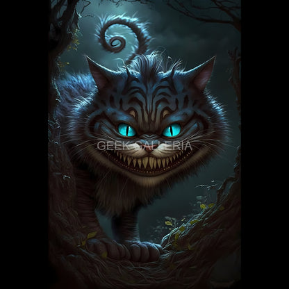 Malevolent Cheshire Cat, 11x17 Inches, Art Print, Fantasy, Horror