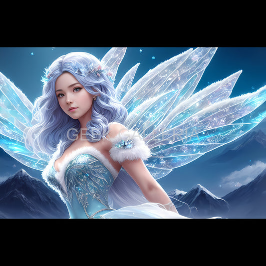 Frost Fairy V2 in the Mountains, 17x11 inches, Art Print, Beautiful