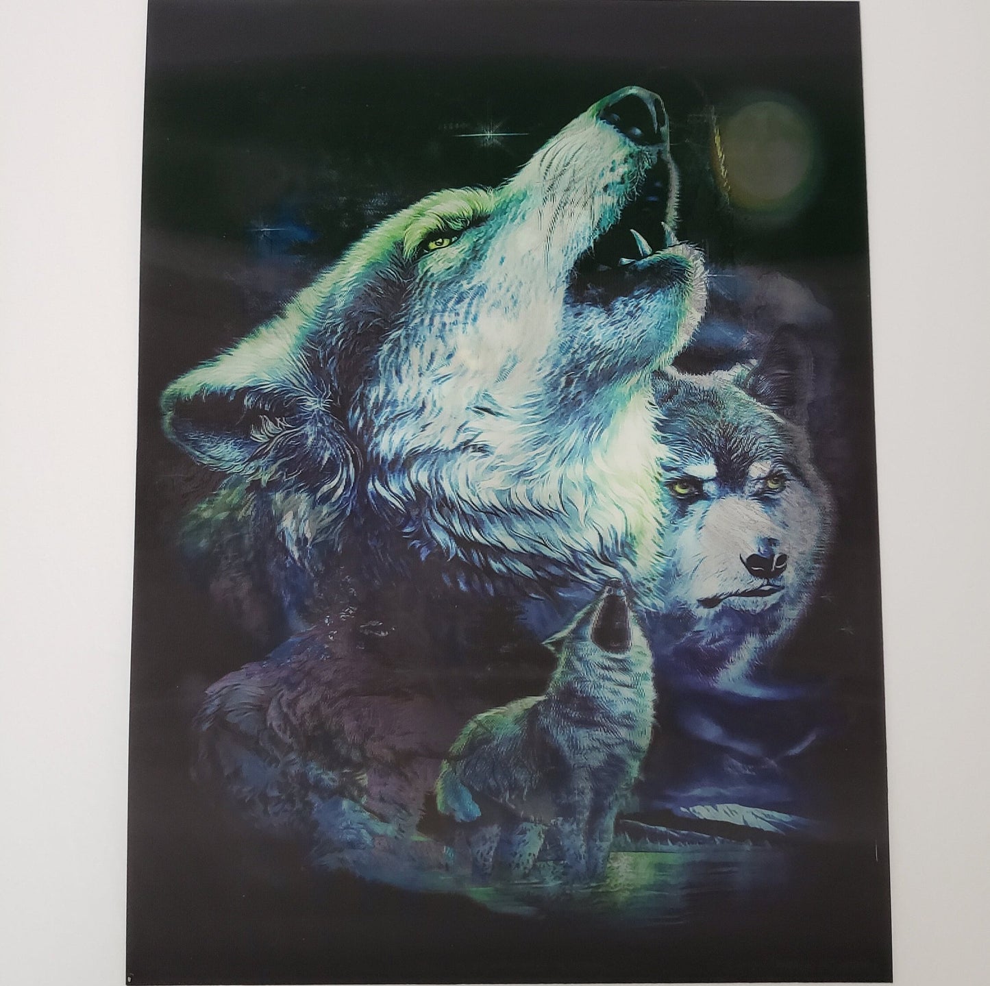 Wolves in the Moonlight, 3D Lenticular Poster, Motion Poster