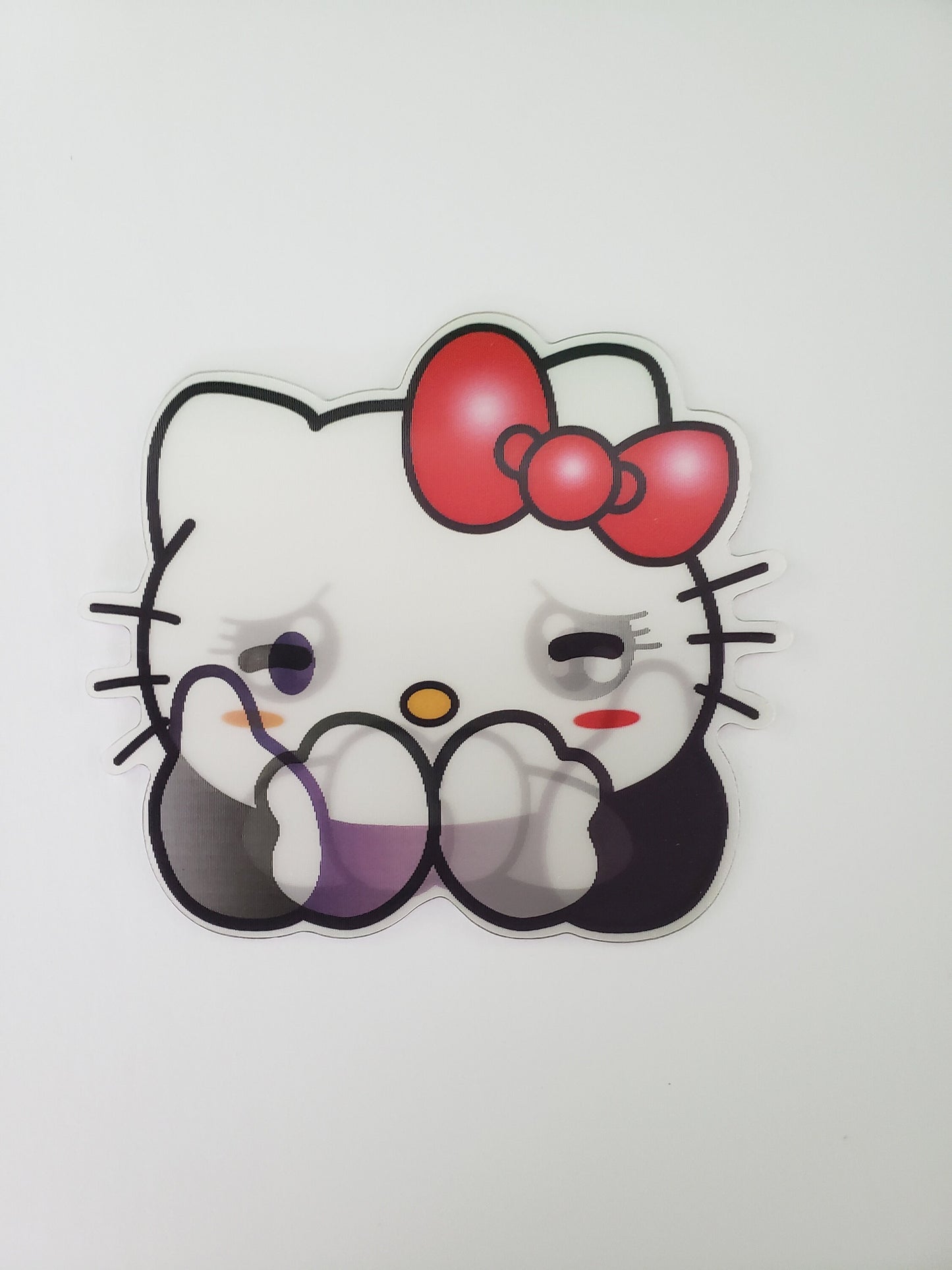 Adorable Cartoon Cat, Peeker Sticker, 3D Lenticular Car Sticker, Motion Sticker, Kawaii Sticker