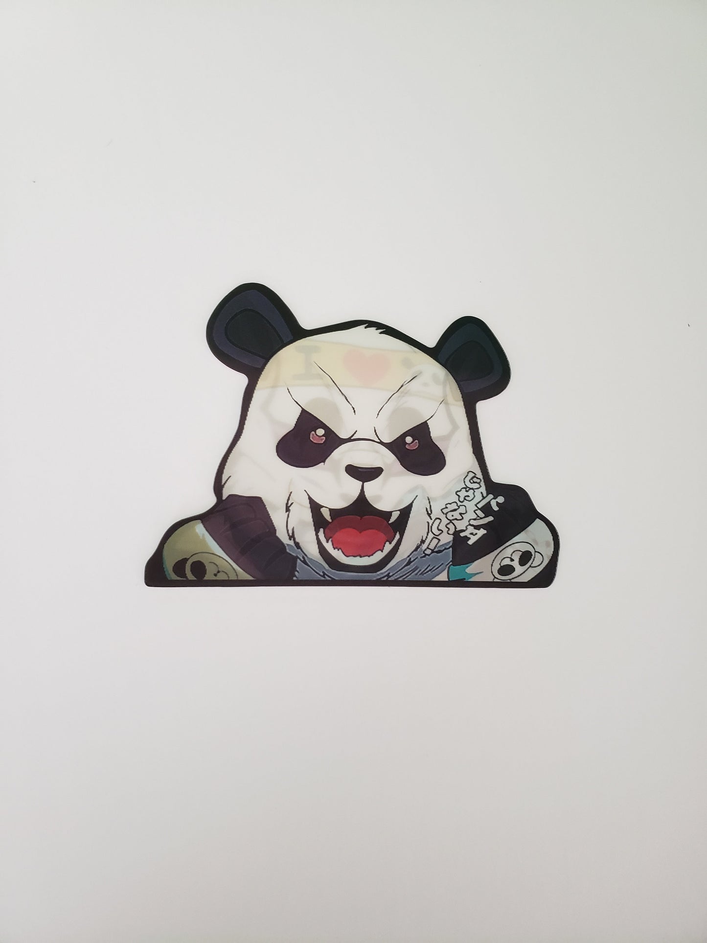 Panda Warrior, Peeker Sticker, 3D Lenticular Car Sticker, Motion Sticker, Anime Sticker, Kawaii Sticker