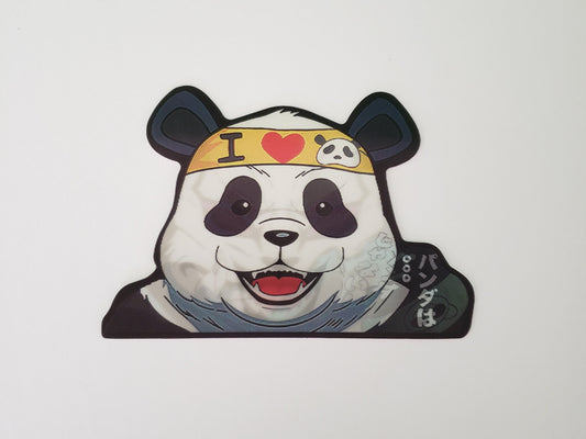 Panda Warrior, Peeker Sticker, 3D Lenticular Car Sticker, Motion Sticker, Anime Sticker, Kawaii Sticker