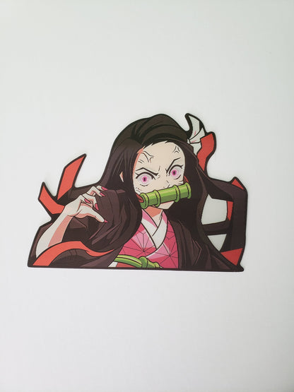 Demon Hunter, Peeker Sticker, 3D Lenticular Car Sticker, Motion Sticker, Anime Sticker, Waifu Sticker, Kawaii Sticker