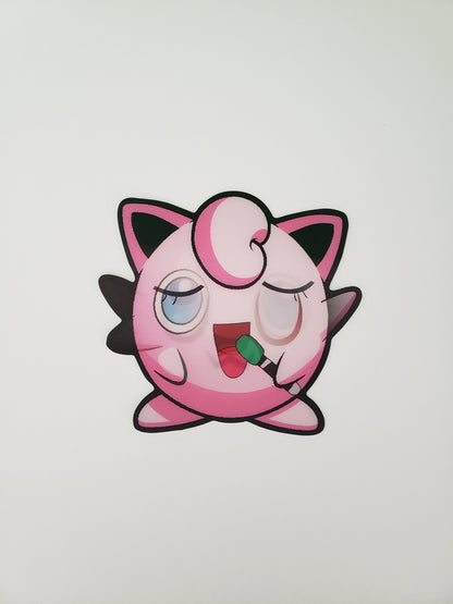 Adorable Singing Pink Creature, 3D Lenticular Car Sticker, Motion Sticker, Anime Sticker, Kawaii Sticker