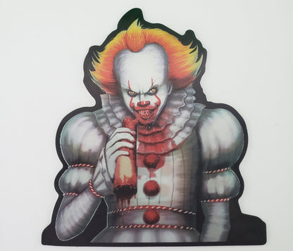 Creepy Clown 2, Peeker Sticker, 3D Lenticular Car Sticker, Motion Sticker, Horror Sticker, Movie Sticker