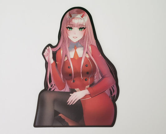 Red-Hot Anime Darling, Sexy Sticker, 3D lenticular Car Sticker, Anime Sticker, Kawaii Sticker, Waifu Sticker