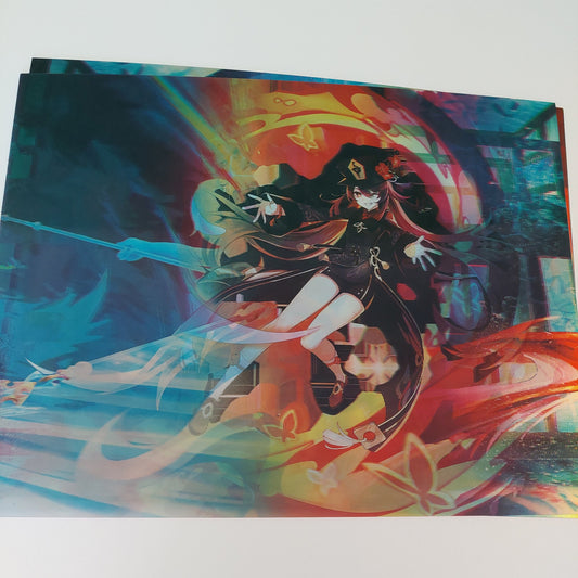 Anime fighting Girls 2, print 3D Lenticular Poster, Motion Poster