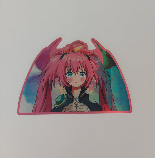 Transforming Demon Girl, Peeker Sticker, 3D Lenticular Car Sticker, Motion Sticker, Anime Sticker, Kawaii Sticker