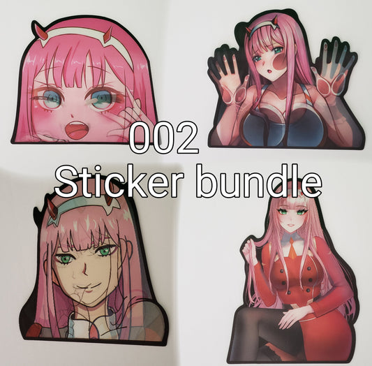 4pc Sticker Bundle Pack Red-Hot Anime Darling, Sexy Sticker, 3D lenticular Car Sticker, Anime Sticker, Kawaii Sticker, Waifu Sticker
