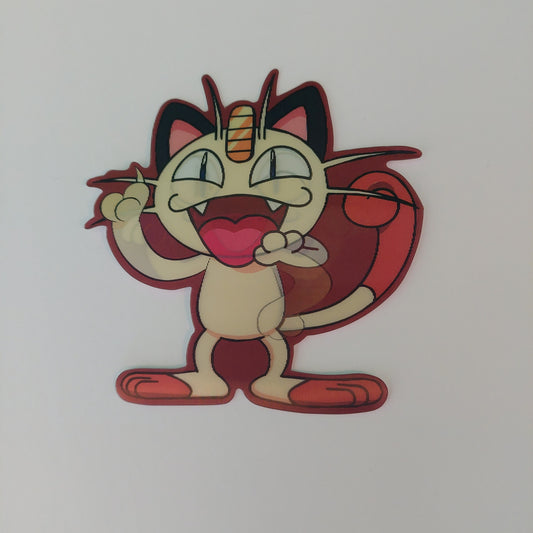 Talking Cartoon Cat, 3D Lenticular Car Sticker, Motion Sticker, Video Game Sticker