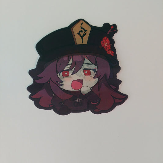 Cute Chibi Ghost Girl, Peeker Sticker, 3D Lenticular Car Sticker, Motion Sticker, Video Game Sticker, Kawaii Sticker, Waifu Sticker