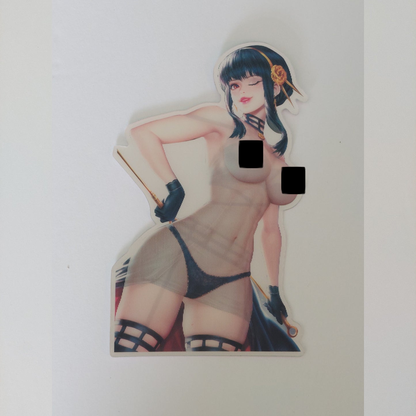 Sexy Assassin Strip, Peeker Sticker, 3D Lenticular Car Sticker, Motion Sticker, Anime Sticker, Kawaii Sticker, Waifu Sticker