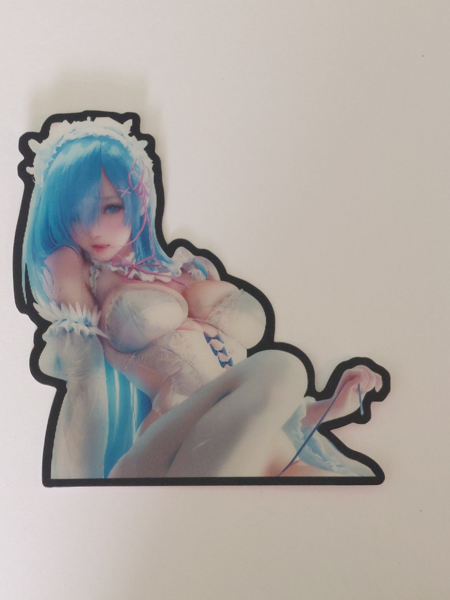 Sexy Maid Pose, Peeker Sticker, 3D Lenticular Car Sticker, Motion Sticker, Anime Sticker, Kawaii Sticker, Waifu Sticker