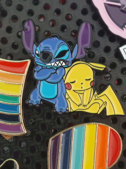 Enamel Pin: Adorable Creature Duo in Playful Pose